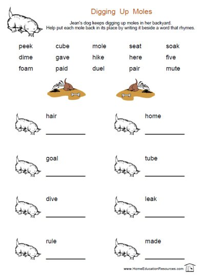 Long Vowel Worksheets â Fran Lafferty's Page
